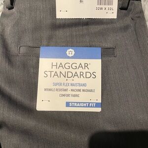 Haggar Charcoal Straight Fit Trousers